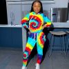 Clubwear * | Tie Dye Hoodies Two Piece Pants Sets Oyf-8222 Clearance