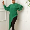 Clubwear * | Solid Long Sleeve Irregular Top And Pants Two Piece Sets Cy-6539 Online Green