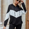 Clubwear * | Casual Patchwork Loose Hoodies+Shorts 2 Piece Sets Lsd-8899 Top Sellers Black