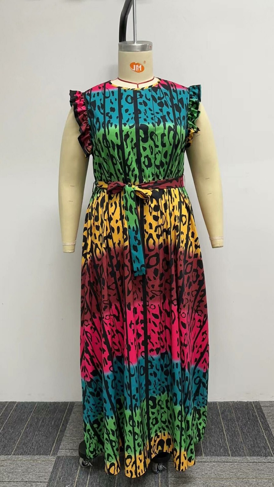 Dresses * | Plus Size Print Sleeveless Maxi Dress Ny-10479 Cheaper Colorful