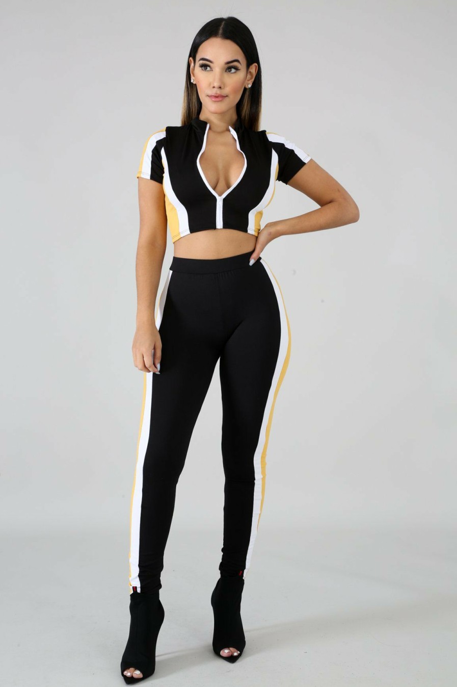 Clubwear * | Casual Patchwork Sports 2 Piece Set Lx-3080 Excellent Quality