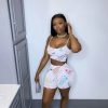 Clubwear * | Letter Print Sling Two Piece Shorts Set Wy-86776 Exclusive