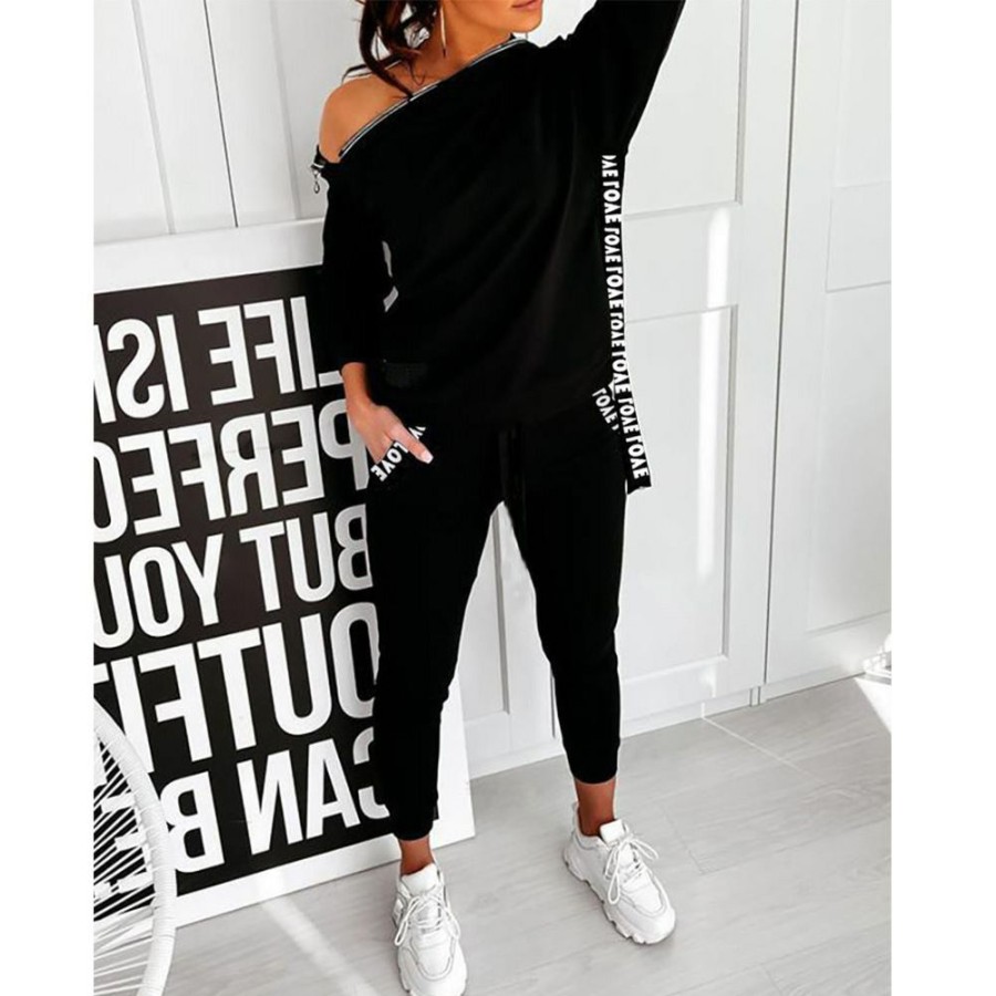 Clubwear * | Casual Hooded Long Sleeve And Pants Two Piece Set Gdyf-6623 Best Price